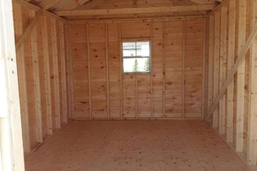 Inside Canadian Built 10 x 16 Shed