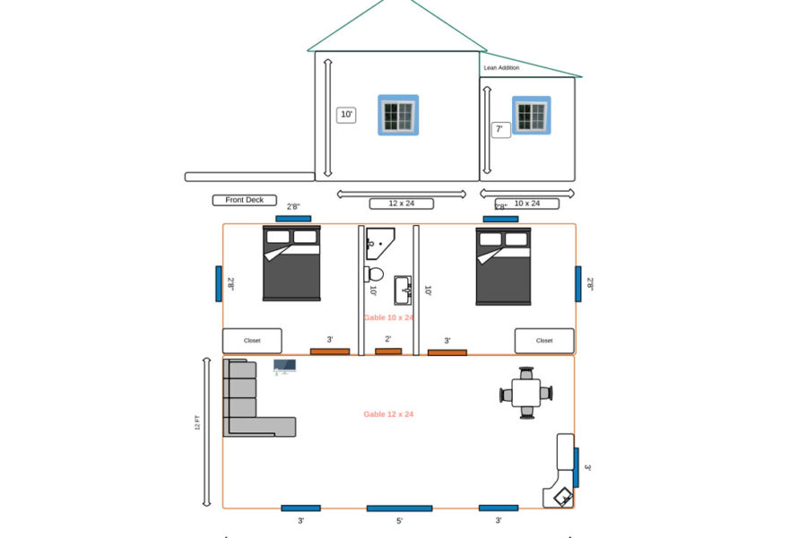 Optional Cottage with Lean Extension